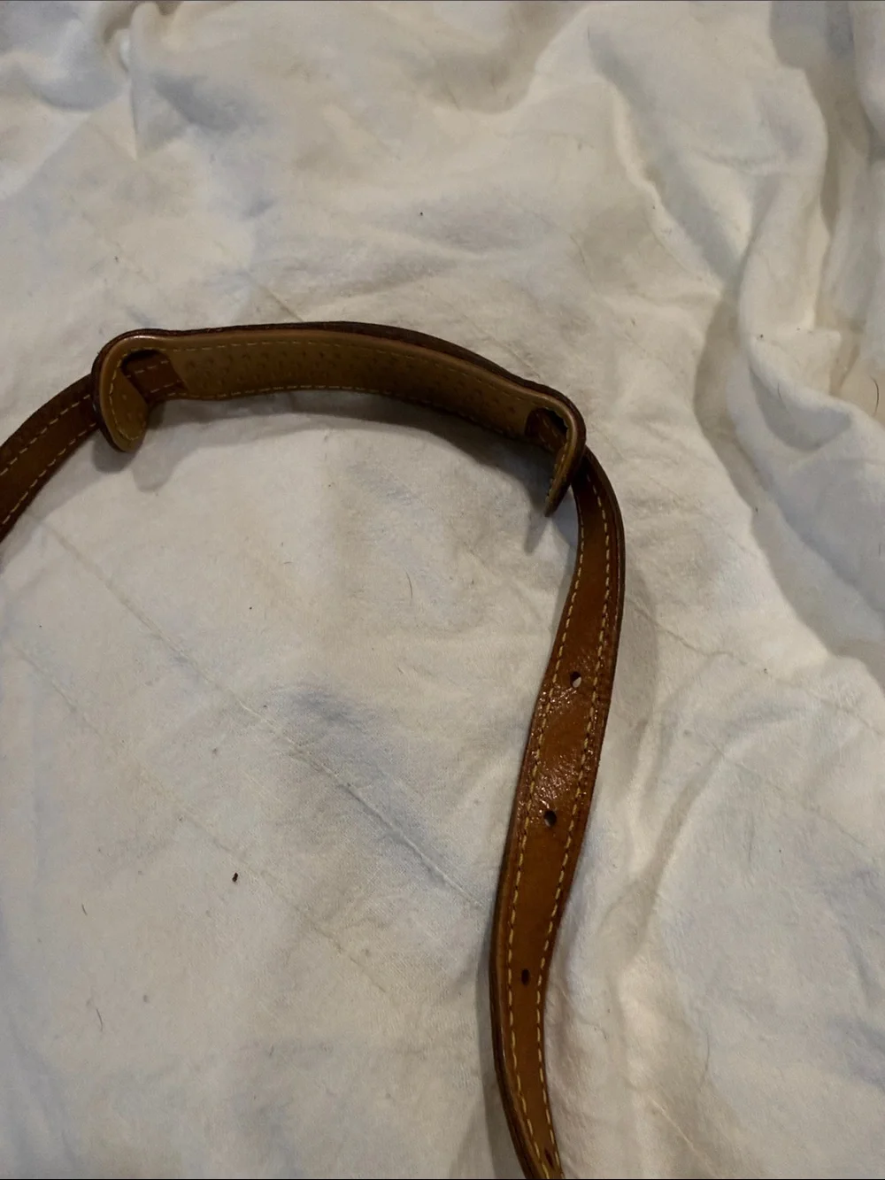 Louis Vuitton Brown Monogram Crossbody Saddle Bag with Tan Strap
